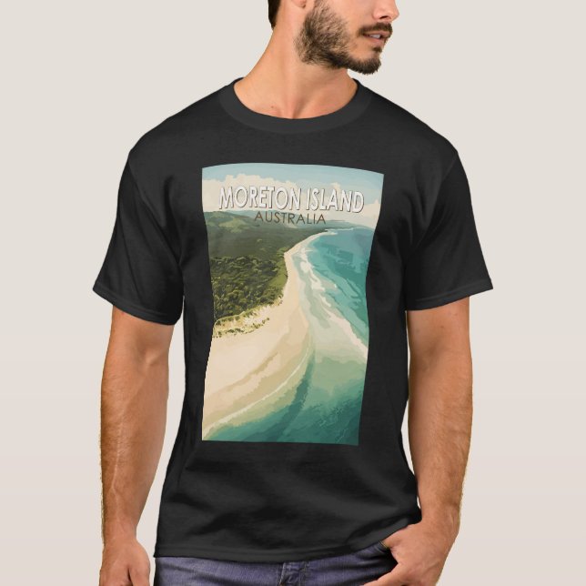 Camiseta Isla Moreton Australia Viaje arte cosecha (Anverso)