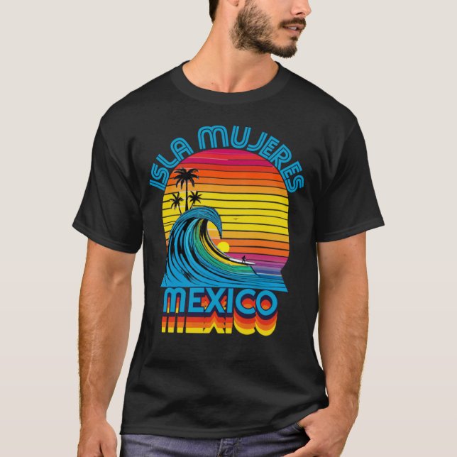 Camiseta Isla Mujeres México Retro Throwback Surf & Beach S (Anverso)