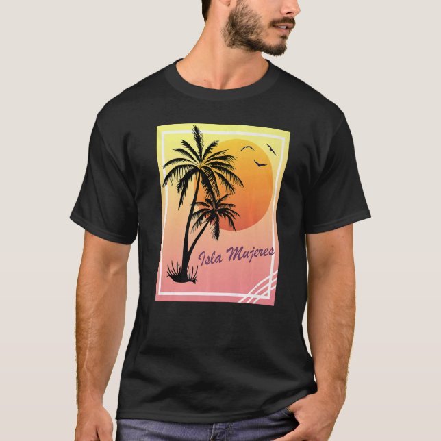 Camiseta Isla Mujeres Retro Vintage (Anverso)