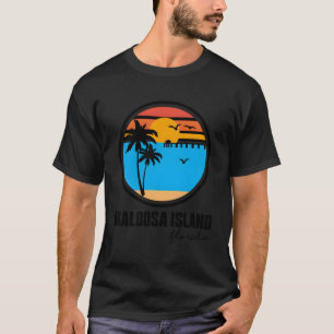 Camiseta Isla Okaloosa Destin Florida Árbol de palmas oceán