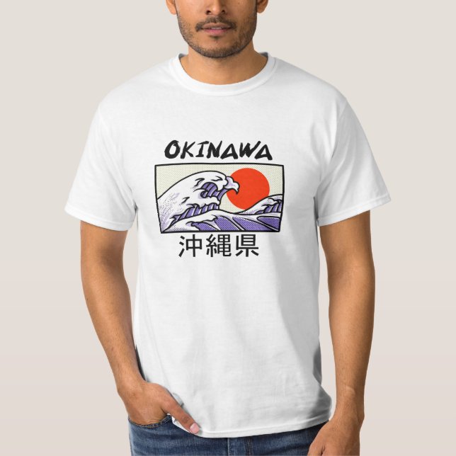 Camiseta Isla Okinawa Wave Beach de Japón (Anverso)