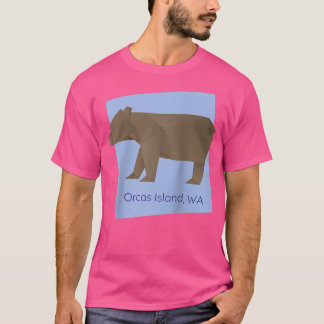 Camiseta Isla Orcas Oso de Origami Marrón Resumen Geométric