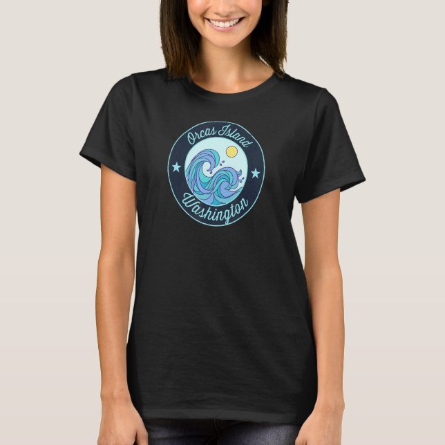 Camiseta Isla Orcas Wa Washington Surf Nautical Surf (Anverso)