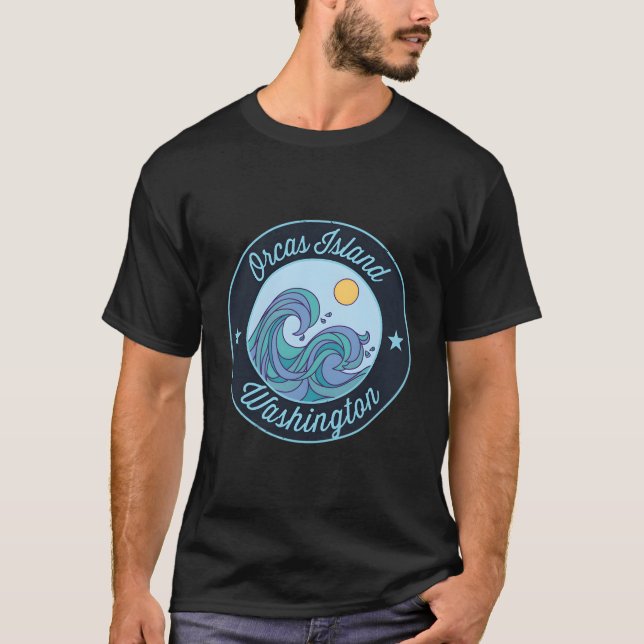 Camiseta Isla Orcas Wa Washington Surf Nautical Surf (Anverso)
