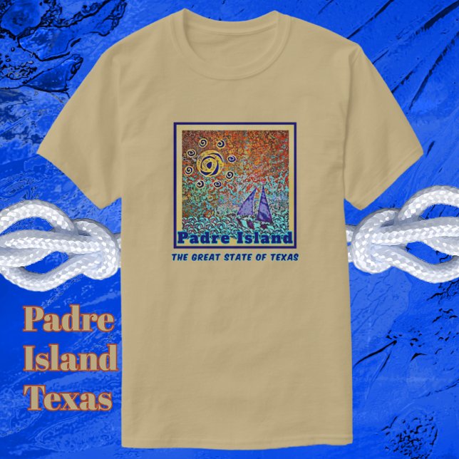 Camiseta Isla Padre Gran Estado de Texas Sol y vela (Great Souvenir Gift)