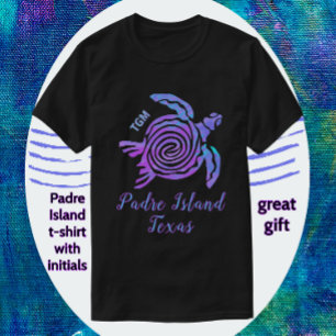 Camiseta Isla Padre Texas Tortuga Marina Colorida Brillante