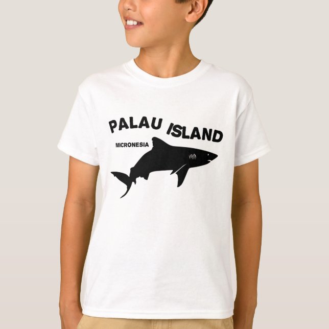 Camiseta Isla Palau Scuba Buceando Con Tiburones (Anverso)
