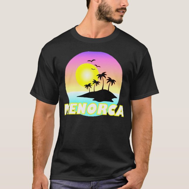 Camiseta Isla Pam Trees de Menorca Sun Beach (Anverso)