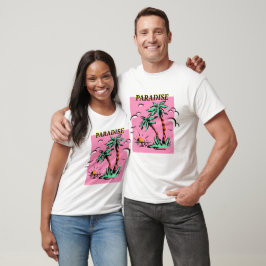 Camiseta Isla Paraíso con puesta de sol
