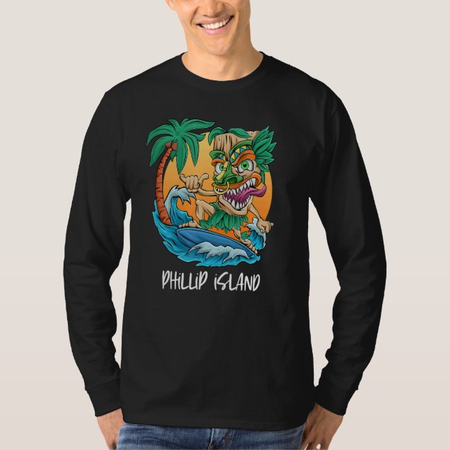 Camiseta Isla Phillip Australia Palm Tree Surfing Beach V (Anverso)