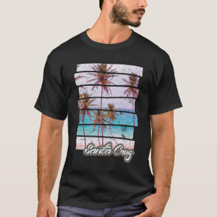 Camiseta Isla retra de la puesta del sol de California de