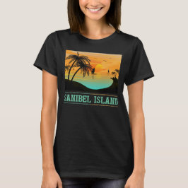 Camiseta Isla Retro Sanibel Florida Tropical Sunset Beach