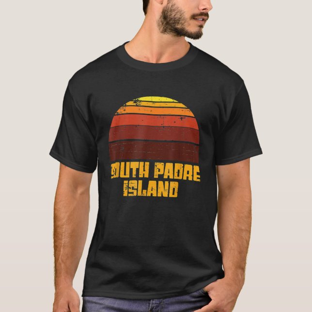 Camiseta Isla Retro South Padre Ocean Sunset Surf Vacatio (Anverso)