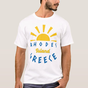Camiseta Isla Rhodes, Grecia - Blanco de los hombres Sunshi