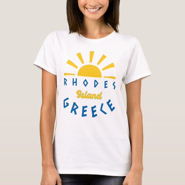 Camiseta Isla Rhodes, Grecia - Mujeres Sunshine (Anverso)