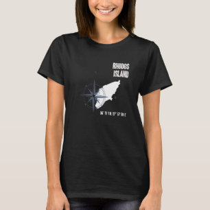 Camiseta Isla Rhodes: Mapa de coordenadas del mar Mediterrá
