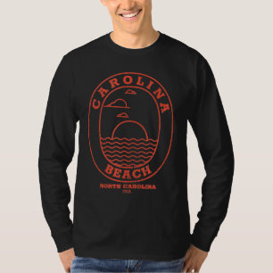 Camiseta Isla Roanoke NC vacaciones de verano oval sol