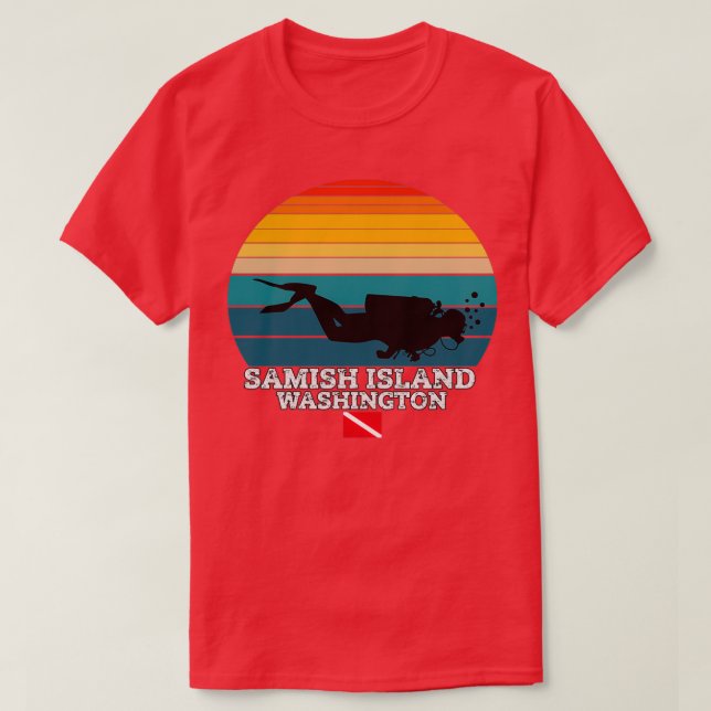 Camiseta Isla Samish Isla de los Estados Unidos Buceo Scuba (Diseño del anverso)