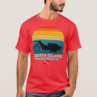 Camiseta Isla Samish Isla de los Estados Unidos Buceo Scuba