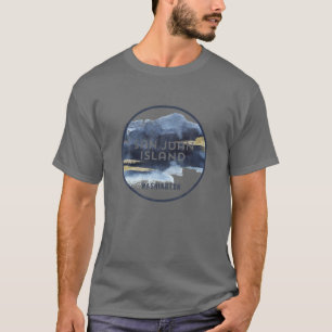 Camiseta Isla San Juan, acuarela del Pacífico de Washingto
