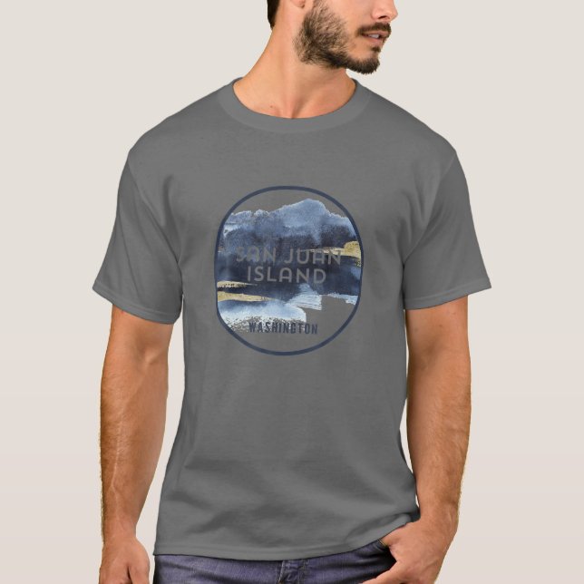 Camiseta Isla San Juan, acuarela del Pacífico de Washington (Anverso)