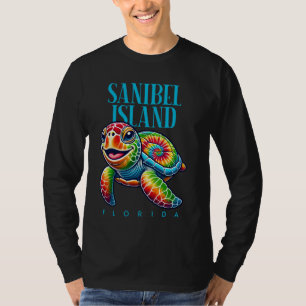 Camiseta Isla Sanibel Florida Sonriente Tie Dye Sea Turtle