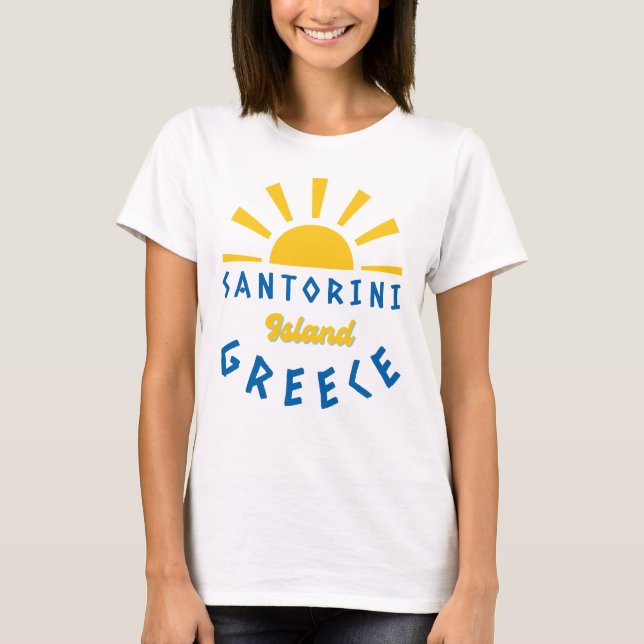Camiseta Isla Santorini, Grecia - Mujeres Sunshine (Anverso)