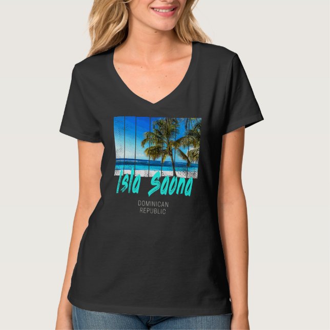 Camiseta Isla Saona República Dominicana Vintage Souven (Anverso)