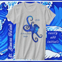 Isla St. Simons GA Brilliant Blue Octopus