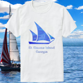 Camiseta Isla St. Simons Isla Georgia Océano Mar Azul