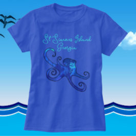 Camiseta Isla St. Simons Opulpo azul de Georgia