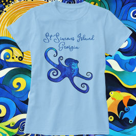Camiseta Isla St. Simons Opulpo azul de Georgia