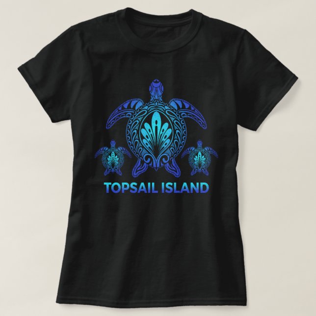 Camiseta Isla Topsail Souvenirs de tortugas marinas de Caro (Diseño del anverso)