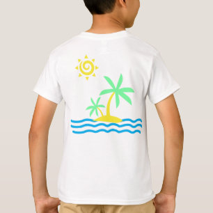 Camiseta Isla tropical con palmeras y sol