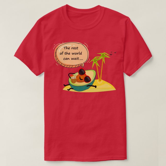 Camiseta isla tropical de aguacate (Diseño del anverso)