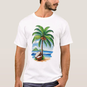 Camiseta Isla Tropical de Árbol de Coco