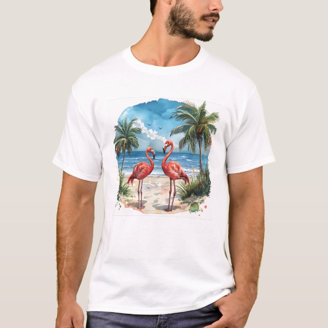 Camiseta Isla Tropical Flamenco (Anverso)