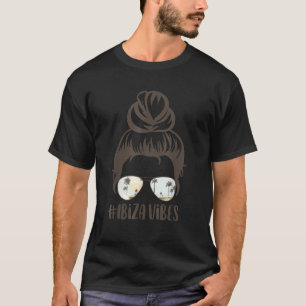 Camiseta Isla Tropical Ibiza Vibes Messy Bun Palm Tree Su