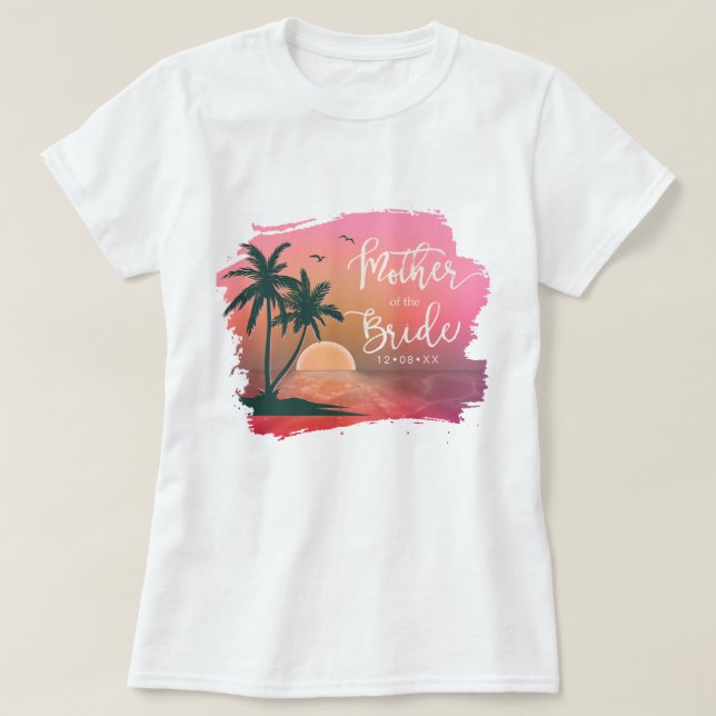 Camiseta Isla Tropical Madre de la novia Rosa ID581 (Diseño del anverso)