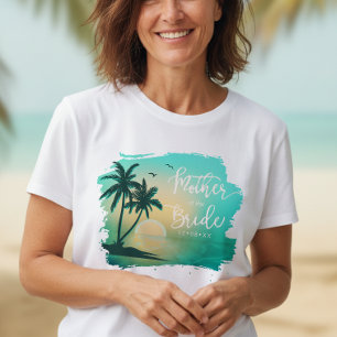 Camiseta Isla Tropical Madre de la Novia Verde Acuático ID5