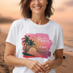 Camiseta Isla Tropical Madre del Novio Rosa ID581