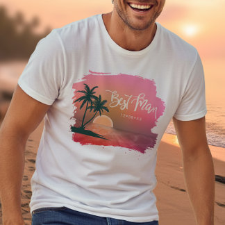 Camiseta Isla Tropical Mejor Hombre Rosa ID581