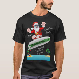 Camiseta Isla Tropical Sandy Beach Surfing Santa Christma