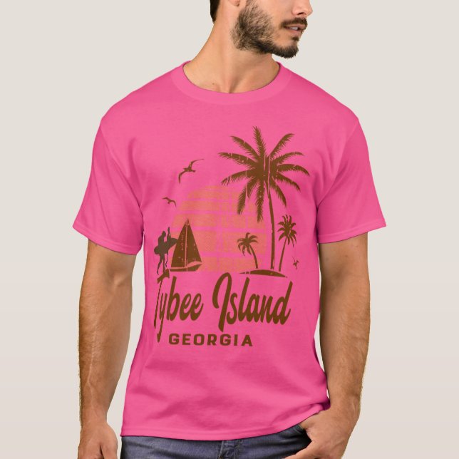Camiseta Isla Tybee Georgia Mar Vintage Sunset (Anverso)