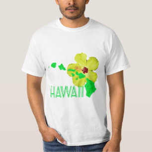 Camiseta Isla Verde de Hawái Flor Hibiscus