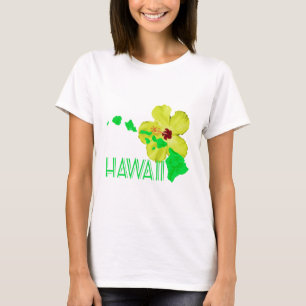 Camiseta Isla Verde de Hawái Flor Hibiscus