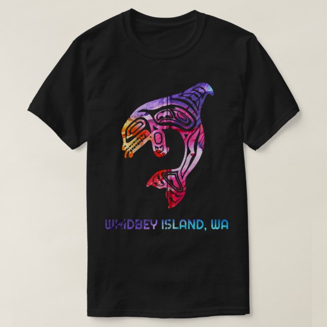 Camiseta Isla Whidbey Washington Nativo Estadounidense Orca (Diseño del anverso)