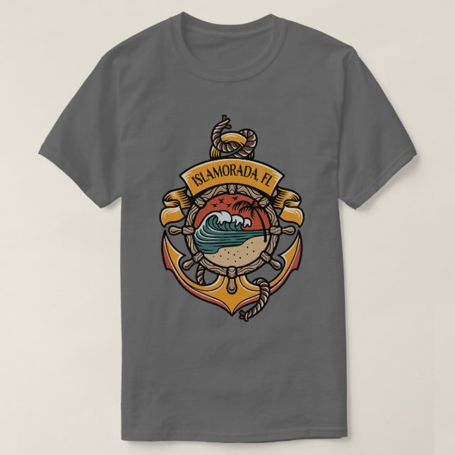 Camiseta Islamorada Florida Cayendo Vela En Barco (Diseño del anverso)