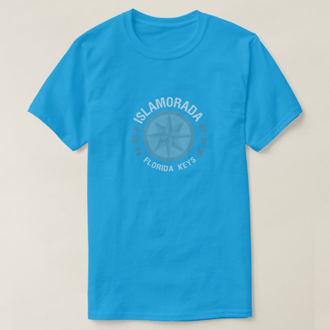 Camiseta Islamorada la Florida cierra latitud náutica (Diseño del anverso)
