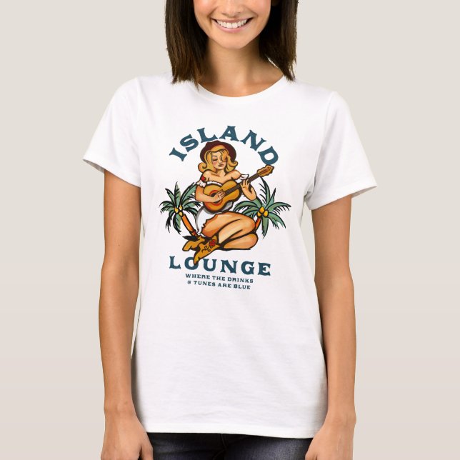 Camiseta Island Lounge Chica de guitarra Tattoo, músico tro (Anverso)